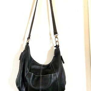 Pebbled Leather black handbag Tignanello